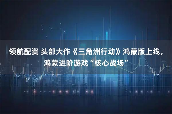 领航配资 头部大作《三角洲行动》鸿蒙版上线，鸿蒙进阶游戏“核心战场”