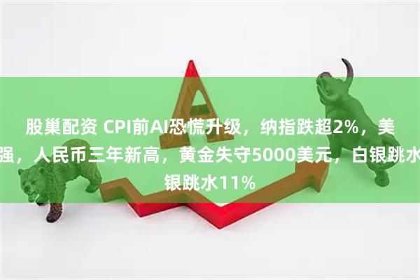 股巢配资 CPI前AI恐慌升级，纳指跌超2%，美债走强，人民币三年新高，黄金失守5000美元，白银跳水11%