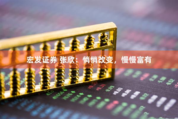 宏发证券 张欣：悄悄改变，慢慢富有